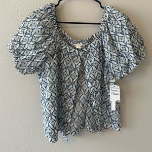 Caslon Blue Blouse NWT size S